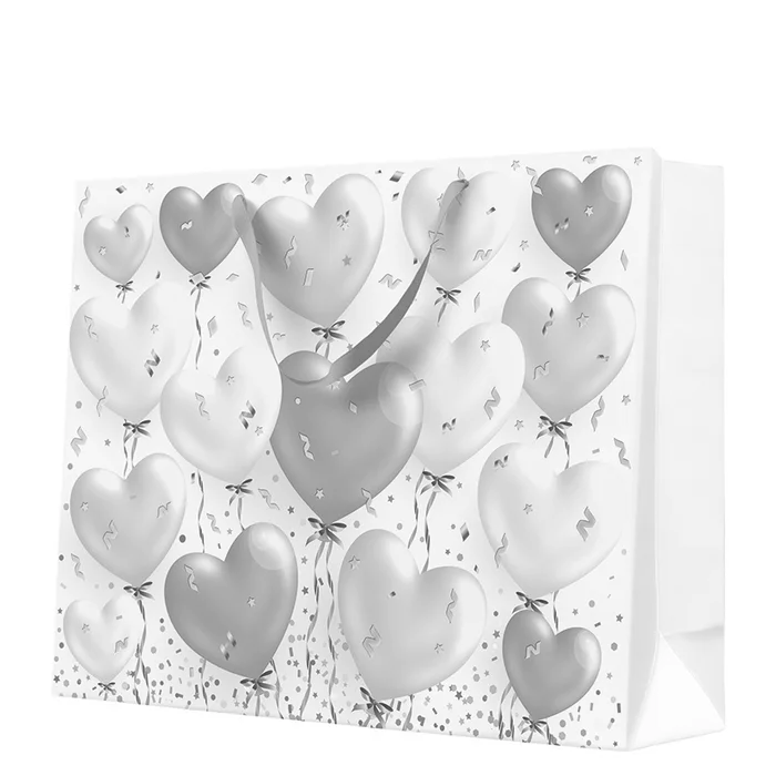 Hlavný obrázok produktu Dárková taška HEART BALLOONS ROSE maxi velká 54x44x16 cm
