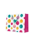 Darčeková taška horizontálna - COLORFUL POMPOMS 33,5x13x26,5 cm