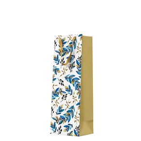 Darčeková taška na fľašu - Blossoming Branches 12x37x10 cm
