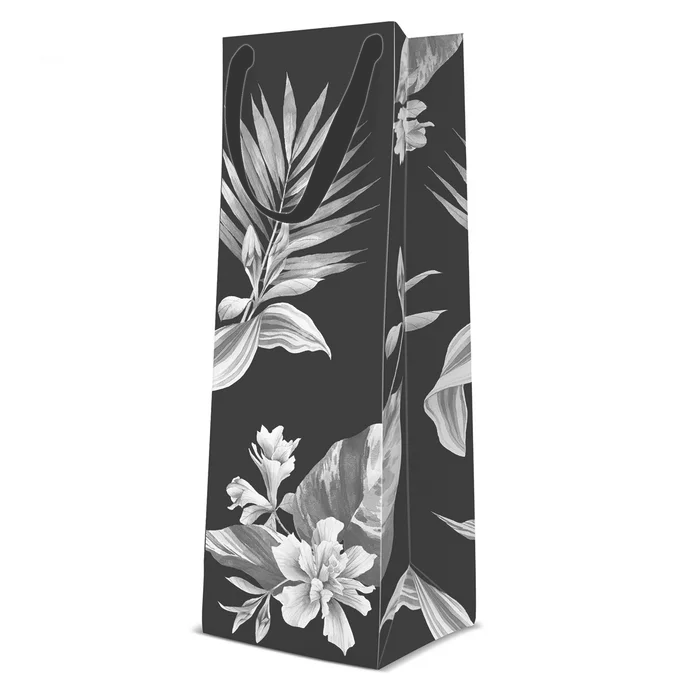 Hlavný obrázok produktu Dárková taška na láhev - Exotic Flowers 12x10x37 cm