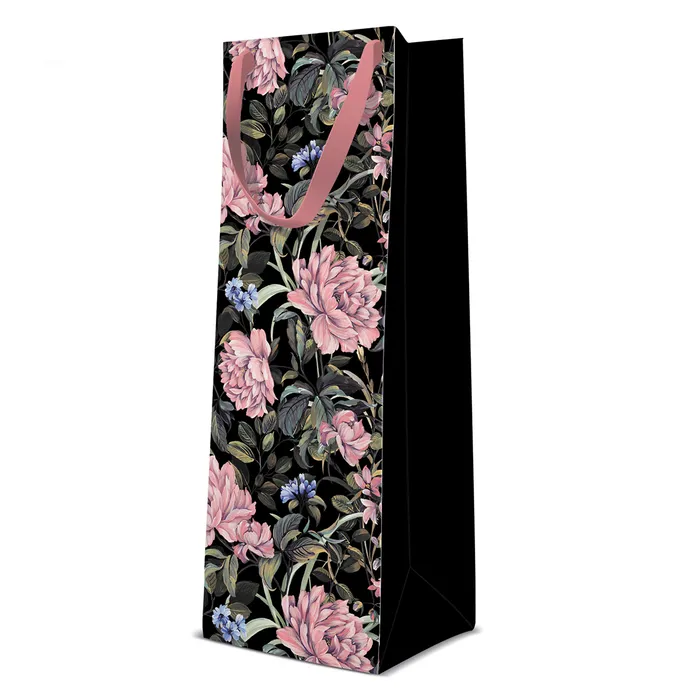 Hlavný obrázok produktu Dárková taška na láhev - Flowers Mystery 12x10x37 cm