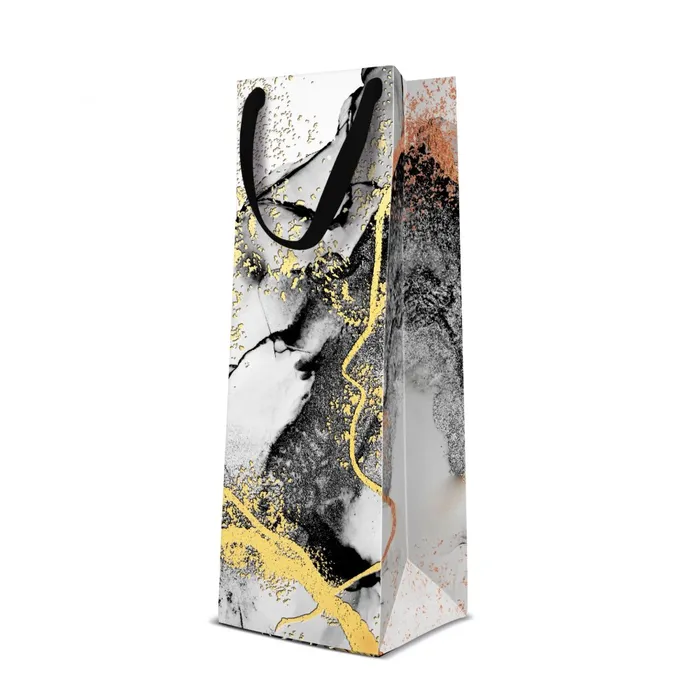 Hlavný obrázok produktu Dárková taška na láhev - Marble 12x10x37 cm