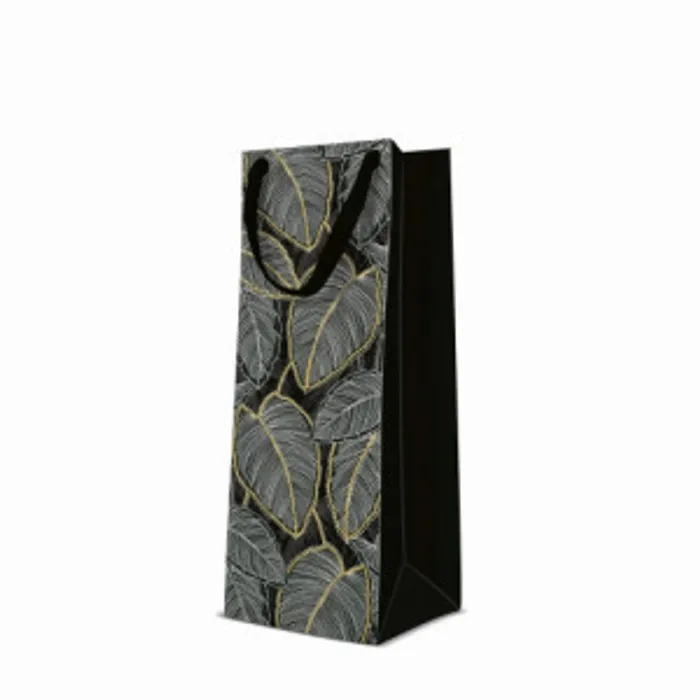 Hlavný obrázok produktu Dárková taška premium na láhev - Jungle Leaves 12x10x37 cm
