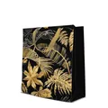 Darčeková taška premium stredná - Gold Leaves 20x10x25 cm