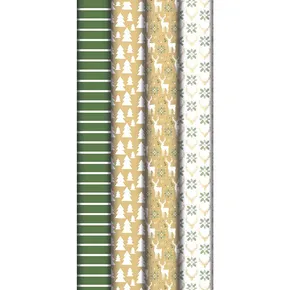 Darčekový baliaci papier Kraft Lovely Home Green 2 x 0,7 m, mix motívov
