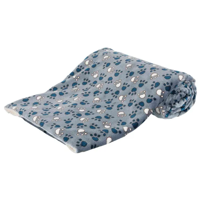 Hlavný obrázok produktu Deka TAMMY jemný plyš/dlouhý plyš, modrá s packami 150 x 100 cm