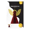 Ďalší obrázok produktu Dekoračné anjeliky (2 ks), papierové + PET, na zavesenie, 10 cm, farba bordová/zlatá