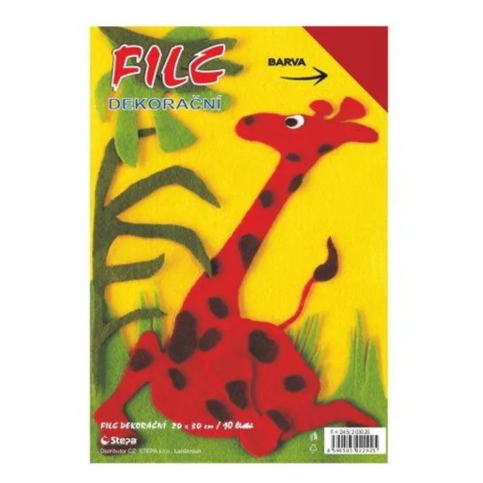 Hlavný obrázok produktu Dekorační filc (barevná plsť) 20x30cm - červený 10ks/bal