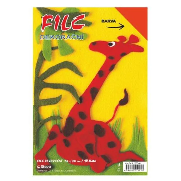 Hlavný obrázok produktu Dekorační filc (barevná plsť) 20x30cm - oranžový 10ks/bal