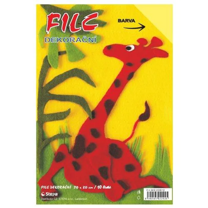 Hlavný obrázok produktu Dekorační filc (barevná plsť) 20x30cm - žlutý 10ks/bal
