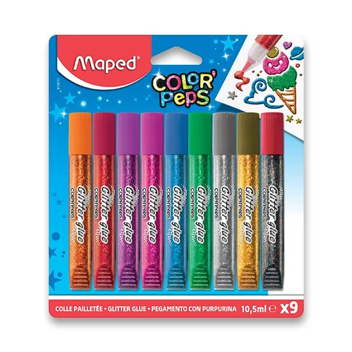 Hlavný obrázok produktu Dekorační lepidlo Maped Glitter Glue 9 x 10,5 ml