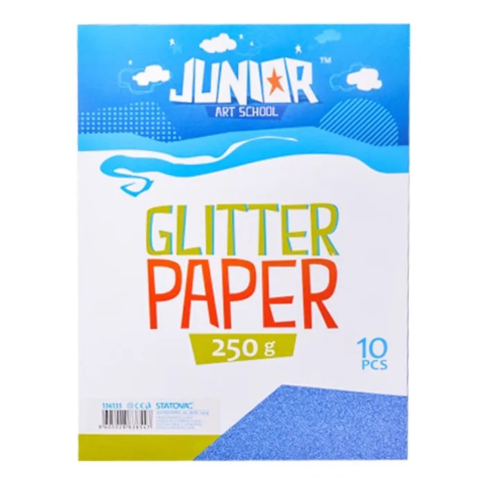 Hlavný obrázok produktu Dekorační papír A4 10 ks modrý glitter 250 g