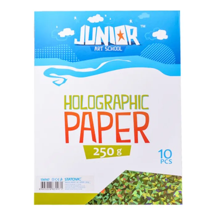 Hlavný obrázok produktu Dekorační papír A4 10 ks zelený holografický 250 g
