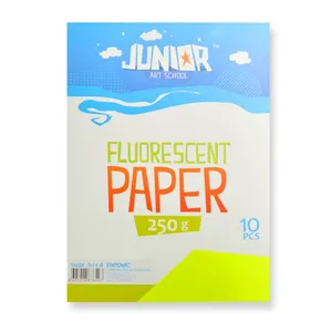 Dekoračný papier A4 Fluo žltý 250 g, súprava 10 ks