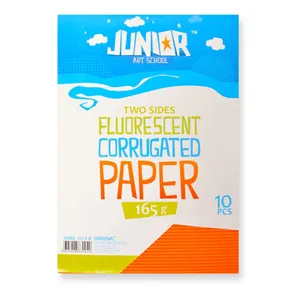 Dekoračný papier A4 Neon oranžový vlnkový 165 g, súprava 10 ks