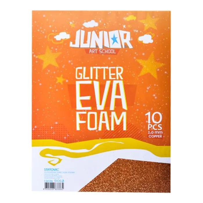 Hlavný obrázok produktu Dekorační pěna A4 EVA 10 ks oranžová tloušťka 2,0 mm glitter