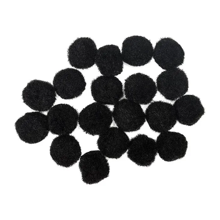 Hlavný obrázok produktu Dekorační pompony 2 cm černé - sada 20 ks