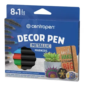 Dekoračný popisovač CENTROPEN 2737/9 DecorPen, 9ks Metallic