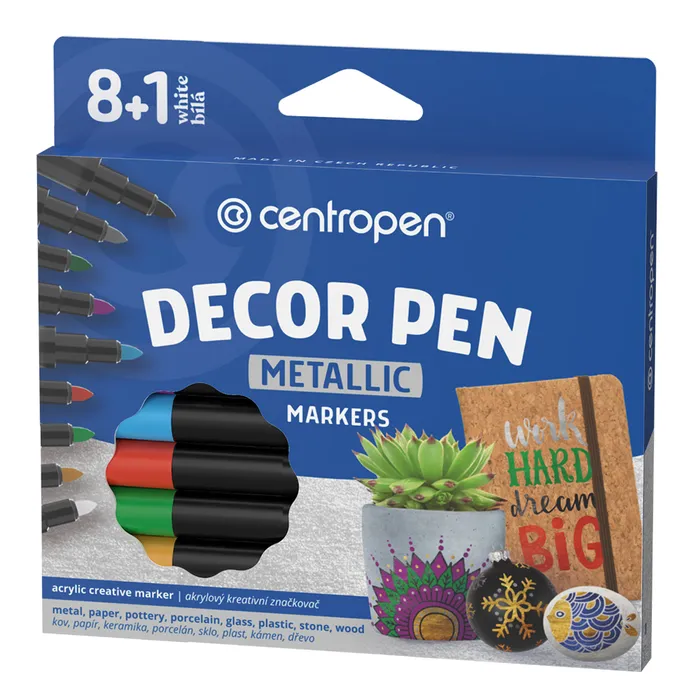 Hlavný obrázok produktu Dekorační popisovač CENTROPEN 2737/9 DecorPen, 9ks Metallic