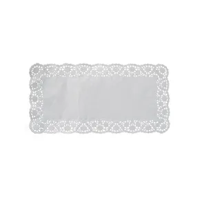 Dekoračná krajka (PAP) hranatá biela 40 x 20 cm [6 ks]