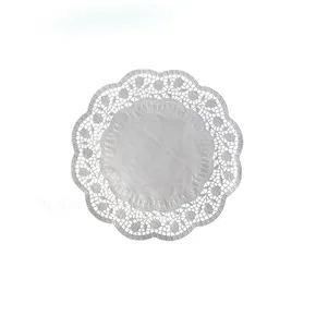 Dekoračná krajka (PAP) okrúhla biela priemer 18cm [100 ks]