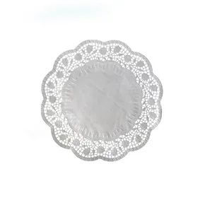 Dekoračná krajka (PAP) okrúhla biela priemer 22cm [100 ks]
