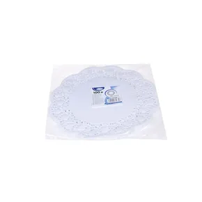Dekoračná krajka (PAP) okrúhla biela priemer 30cm [100 ks]