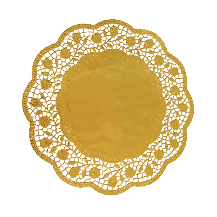 Hlavný obrázok produktu Dekorativní krajky kulaté, zlaté průměr 30 cm [4 ks]