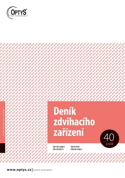 Hlavný obrázok produktu Deník zdvihacího zařízení A4 1227