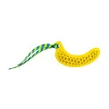 Ďalší obrázok produktu Dentálna hračka banán prírodná guma pre šteňatá s látkovým strapcom 12 cm HipHop