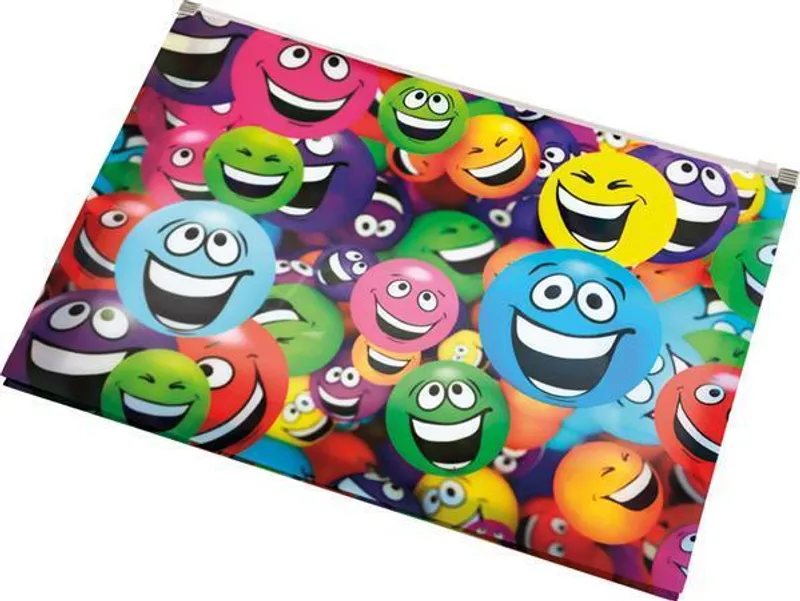Hlavný obrázok produktu Desky na dokumenty "Smile", se zipem, A4, PP, PANTA PLAST