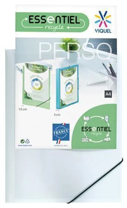 Hlavný obrázok produktu Desky s gumičkou "Standard", bílé, s průhlednou přední kapsou, PP, 15 mm, A4, VIQUEL