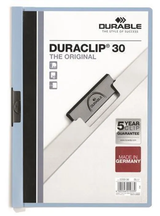 Hlavný obrázok produktu Desky s rychlovazačem "DURACLIP® 30", modrá, s klipem, A4, DURABLE