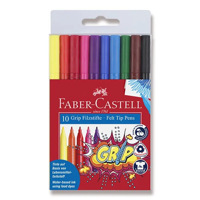 Hlavný obrázok produktu Dětské fixy Faber-Castell 155310 Grip 10 barev
