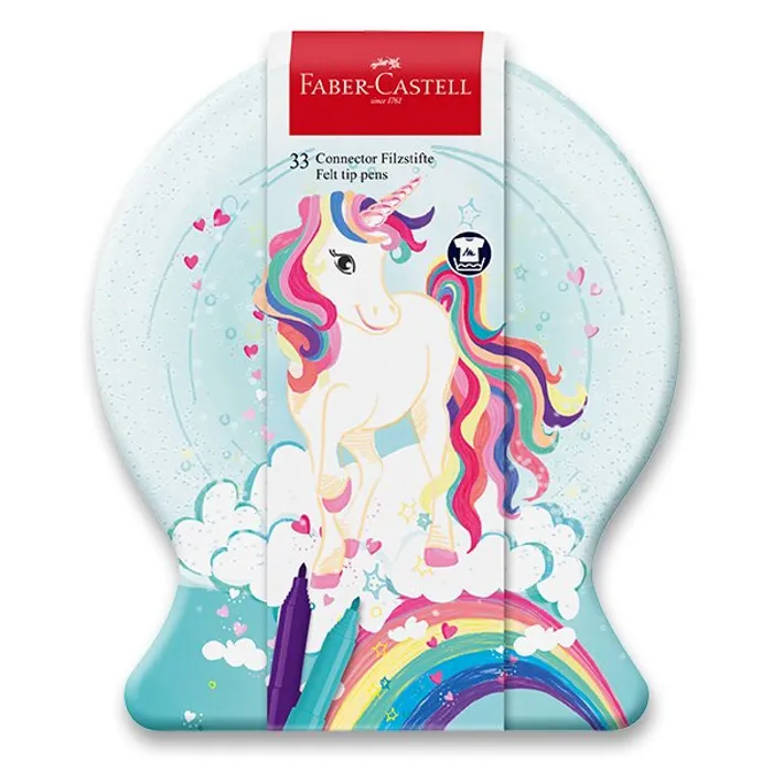 Hlavný obrázok produktu Dětské Fixy Faber-Castell 155544 Connector Unicorn sněhová koule, 33 ks