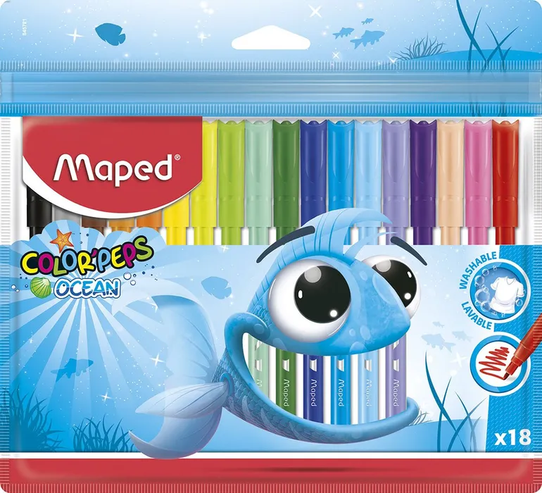 Hlavný obrázok produktu Dětské fixy Maped Color´Peps Ocean, 18 barev