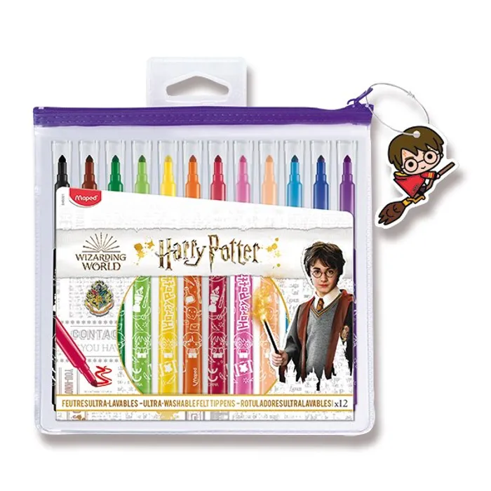 Hlavný obrázok produktu Dětské fixy Maped Color'Peps Harry Potter 12 barev, pouzdro na zip