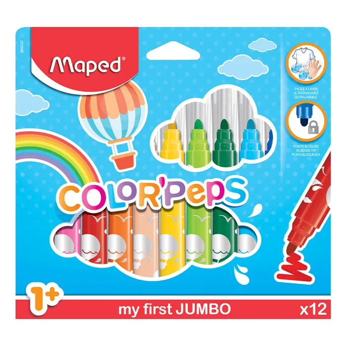 Hlavný obrázok produktu Dětské fixy Maped Color'Peps Jumbo 12 barev