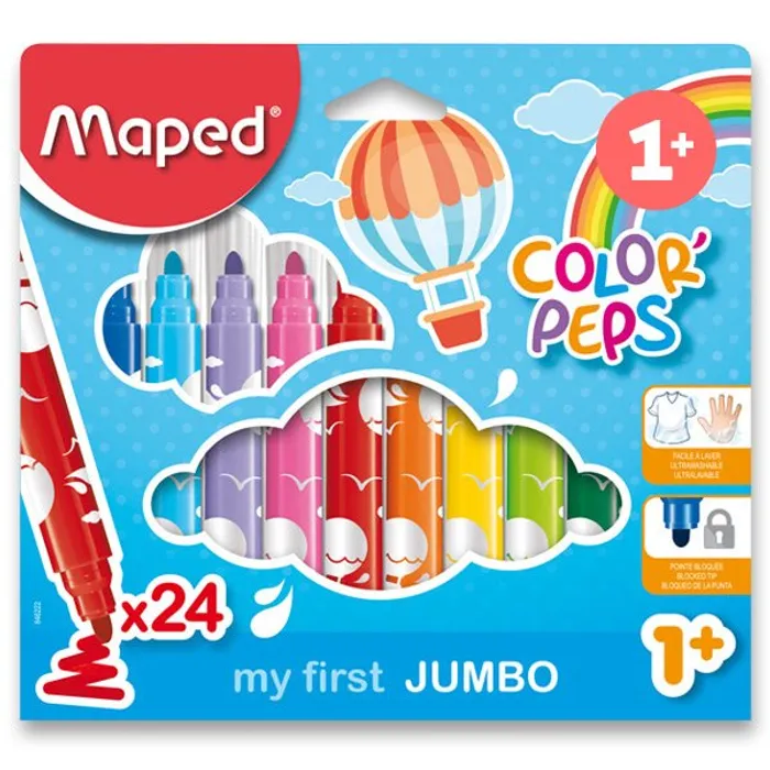 Hlavný obrázok produktu Dětské fixy Maped Color'Peps Jumbo 24 barev