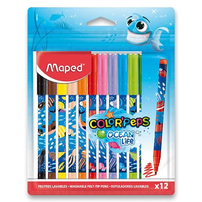 Hlavný obrázok produktu Dětské fixy Maped Color'Peps Ocean Life Decorated 12 barev