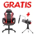 Detské herné kreslo Red Fighter C6, čierno-červené, + mikrofón Marvo MIC-02, PROMO