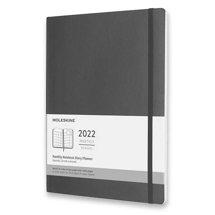 Hlavný obrázok produktu Diář Moleskine 2022 - měkké desky XL, měsíční, černý