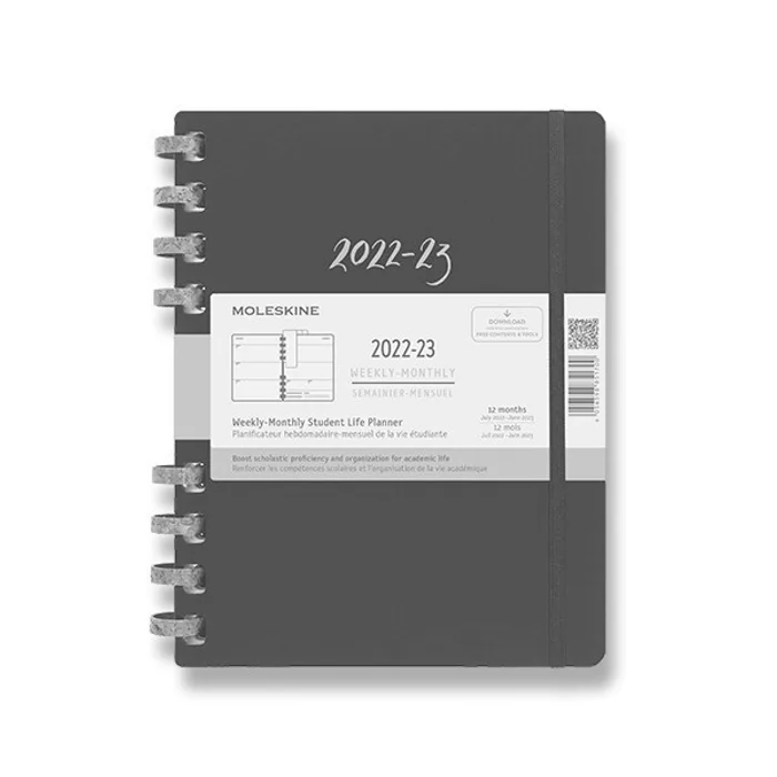 Hlavný obrázok produktu Diář Moleskine Spiral Academic 2023-24, tvrdé desky L, měsíční/týdenní, černý