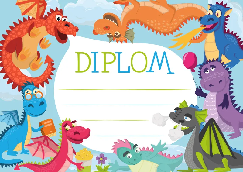 Hlavný obrázok produktu Diplom A4 - Draci