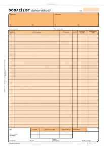 Dodací list A4, samopropisovací, 100 listov 1076