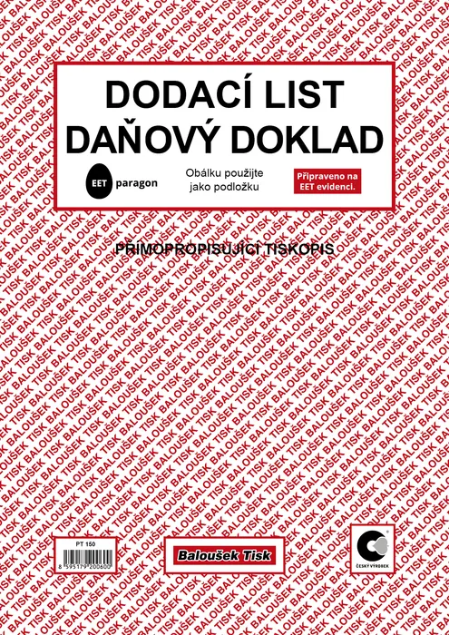 Hlavný obrázok produktu Dodací list - daňový doklad A4 PT150