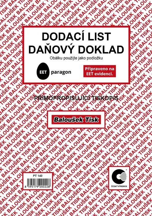 Hlavný obrázok produktu Dodací list - daňový doklad A5 PT140