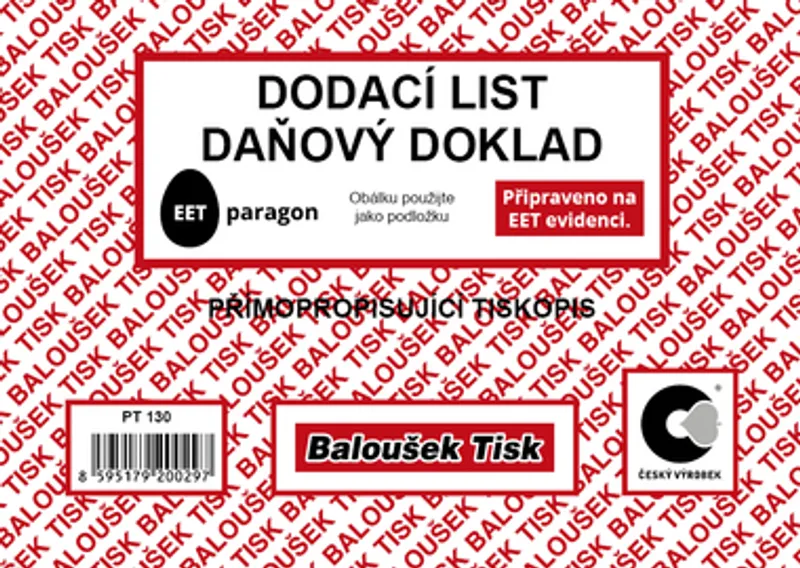 Hlavný obrázok produktu Dodací list - daňový doklad A6 PT130