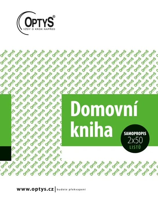 Hlavný obrázok produktu Domovní kniha, samopropisovací, 11,5 x 14,8 cm, 2 x 50 listů 1289