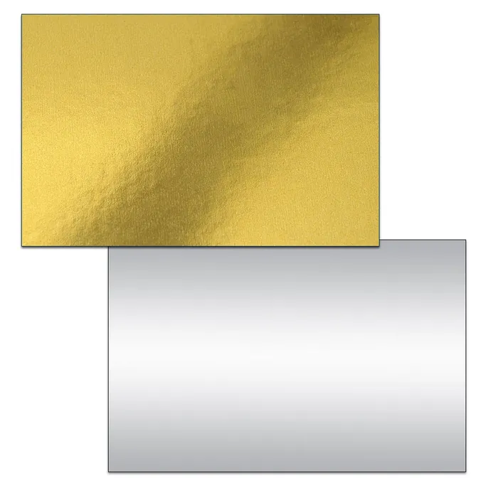 Hlavný obrázok produktu Dortová podložka obdelník 40,5x30,5 cm zlatá/stříbrná [50 ks]